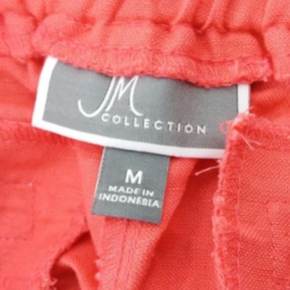 JM Collection Coral Linen Blend Pants -28 - Picture 4 of 7